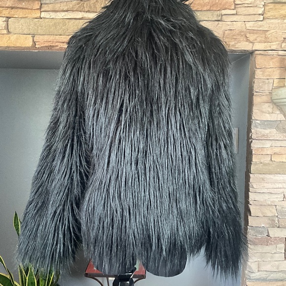 Zadig & Voltaire  FRIDAS Black Faux Fur Jacket Party Rocker Holiday Glam EU36 - Picture 4 of 11